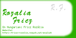 rozalia fricz business card